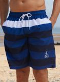Sele Striped Swimshorts - Ink/Pacific Blue/White | Quba & Co Swimwear