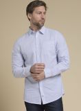 Sierra Long Sleeved Shirt - White/Deep Cobalt | Quba & Co Menswear