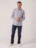 Soland Long Sleeve Check Shirt - White/Claret | Quba & Co Shirts