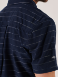 navy, shirt, button up, chest pocket, broken stripe detail, collared, summer shirt, quba and co