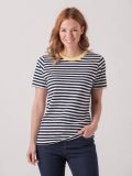 Sunflower NAVY WHITE STRIPE YELLOW Stripe T-Shirt | Quba & Co
