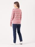 ladies t-shirt, womens t-shirt, stripe top, stripe t-shirt, womens stripe t-shirt, ladies stripe t-shirt, red strip, long sleeve, 