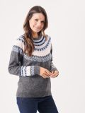 knitted jumper, ladies knitted jumper, womens knitted jumper, fair isle jumper, grey jumper, knitwear, christmas jumper