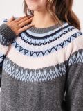 knitted jumper, ladies knitted jumper, womens knitted jumper, fair isle jumper, grey jumper, knitwear, christmas jumper