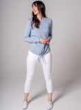 Talula Cotton Cashmere Front Tie Jumper - Pool Blue | Quba & Co