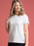 Whisper Tie Cuff T-Shirt - Foam White | Quba & Co Summer Essentials