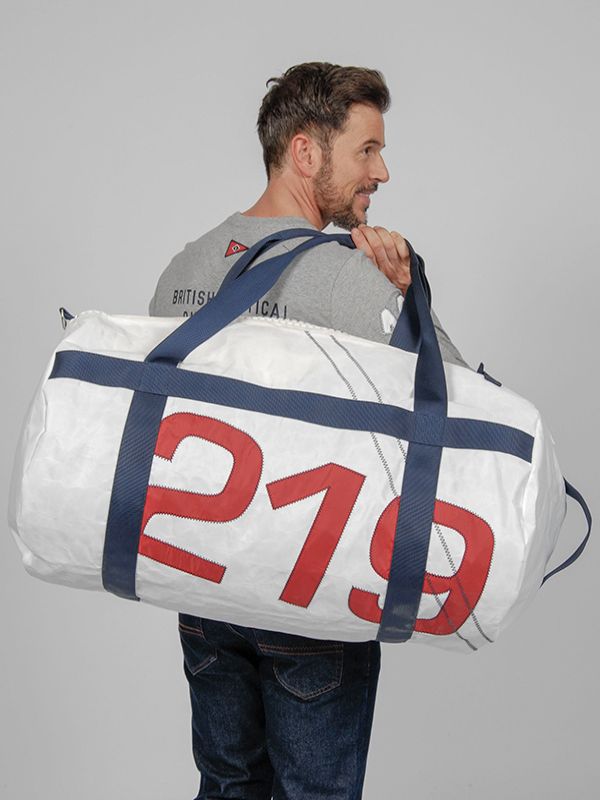 Rudder Large White Sailcloth Barrel Bag
