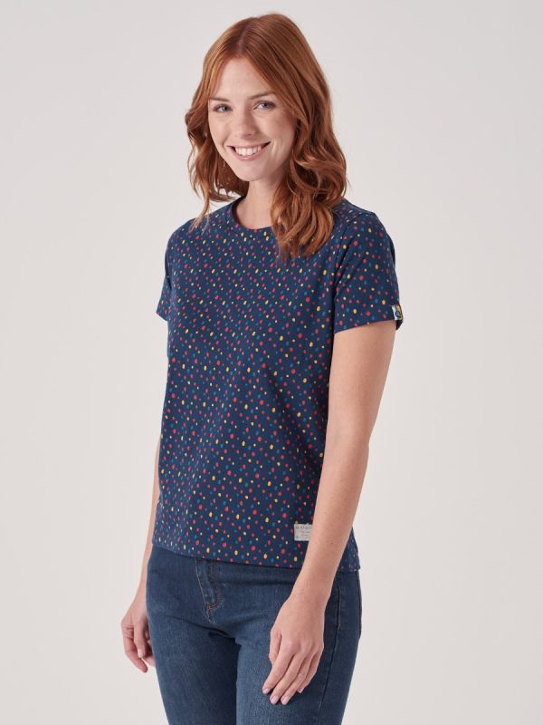 Adele DARK TEAL Printed T-Shirt | Quba & Co