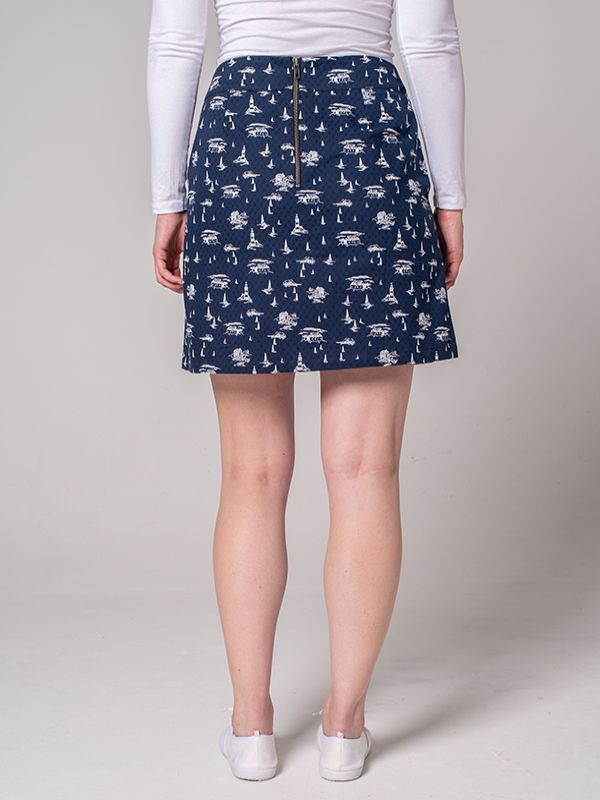 Anna Nautical Print Skirt - Dark Navy | Quba & Co Dresses and Skirts