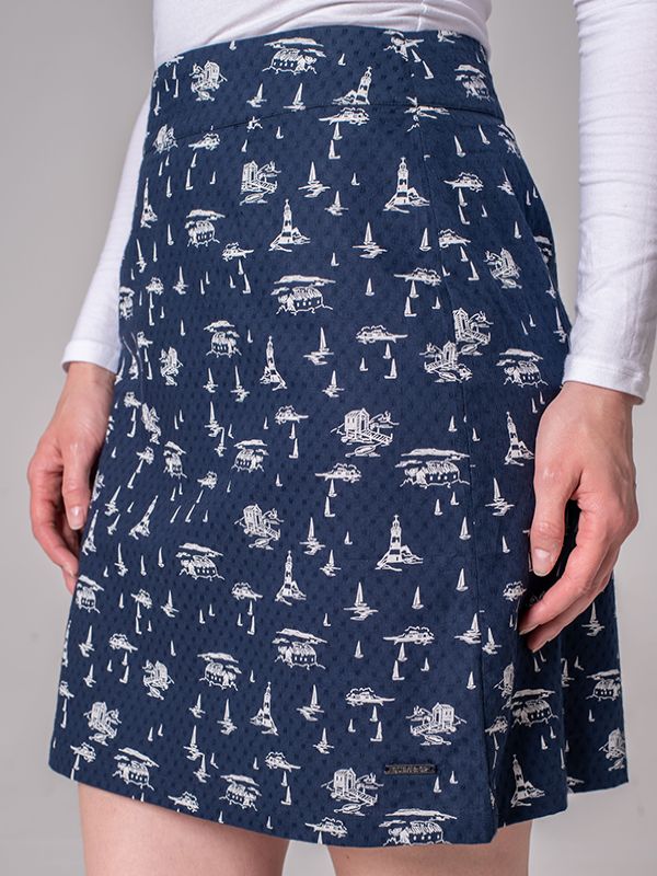 Anna Nautical Print Skirt - Dark Navy | Quba & Co Dresses and Skirts