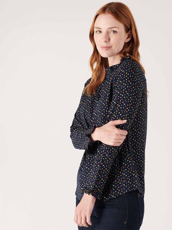Anise NAVY Woven Top | Quba & Co