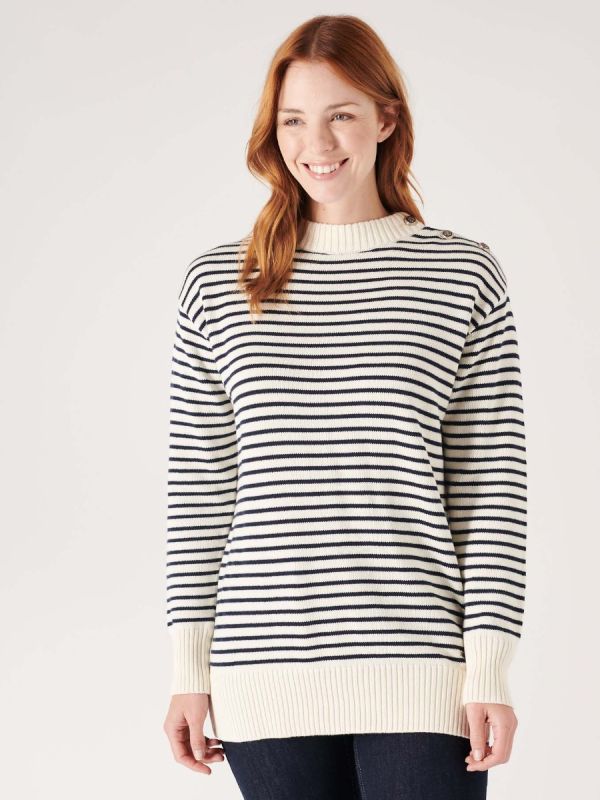 Oulton NAVY Stripe Jumper | Quba & Co