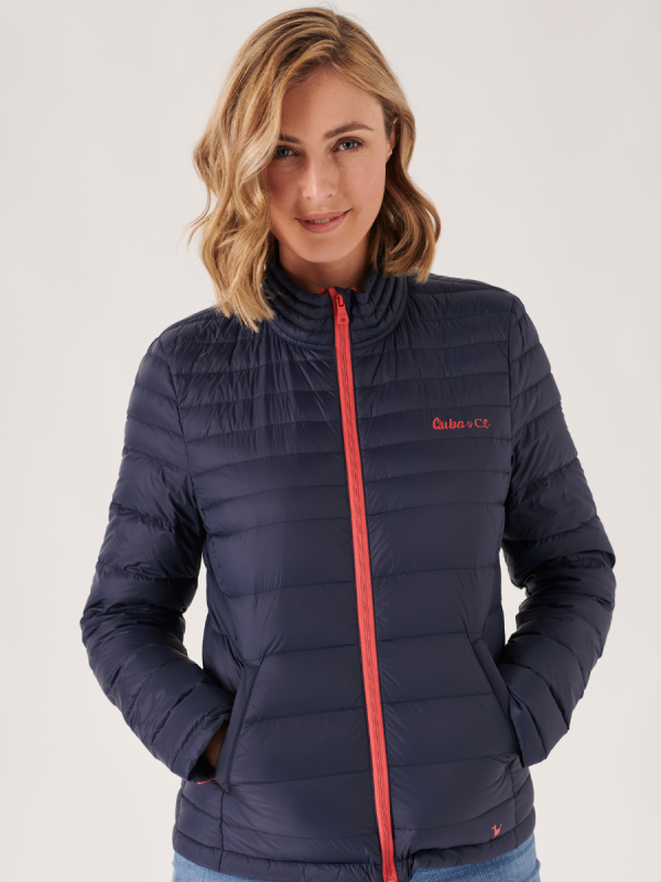 navy, ladies, uld jacket, puffer jacket, lightweight, coat, jacket, padded