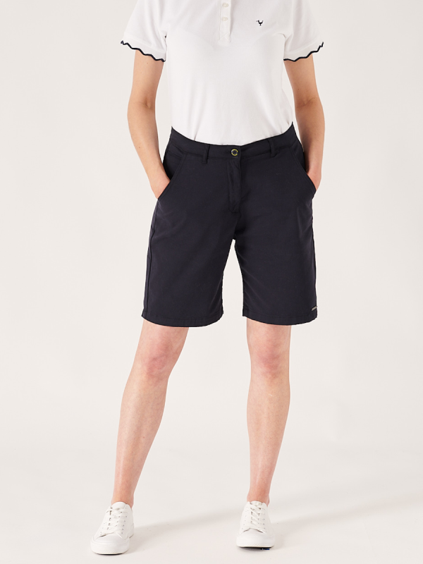 ladies shorts, ladies navy shorts, ladies chino shorts. women's chino shorts, women's shorts, navy shorts