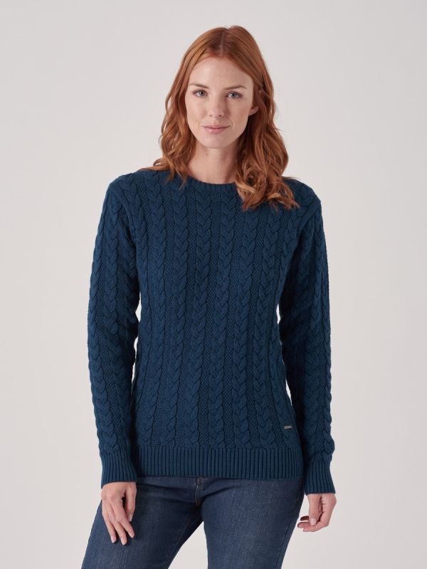 Coralie DARK TEAL Cable Knit Jumper | Quba & Co