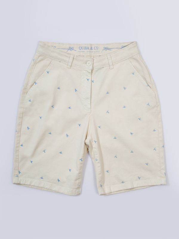 Cosmos CREAM Chino Shorts | Quba & Co