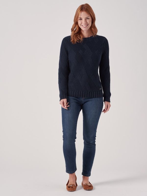 Delphine NAVY Chunky Jumper | Quba & Co