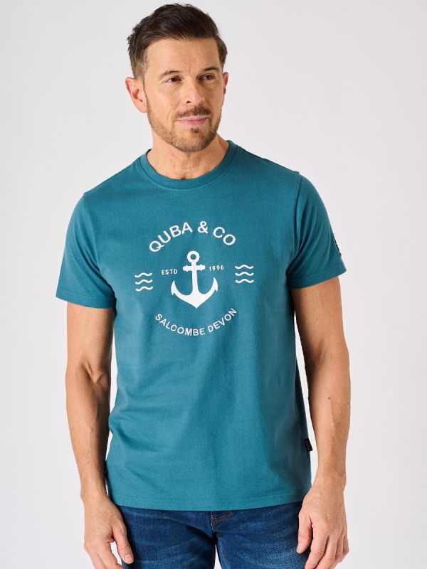 Blue Quba and Co Lifestyle Anchor Print T-Shirt - Delvey
