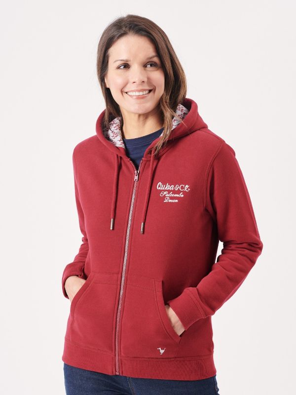 ladies hoodie, ladies red hoodie, ladies zip hoodie, zip hoodie, womens hoodie, womens sweatshirt, womens red hoodie