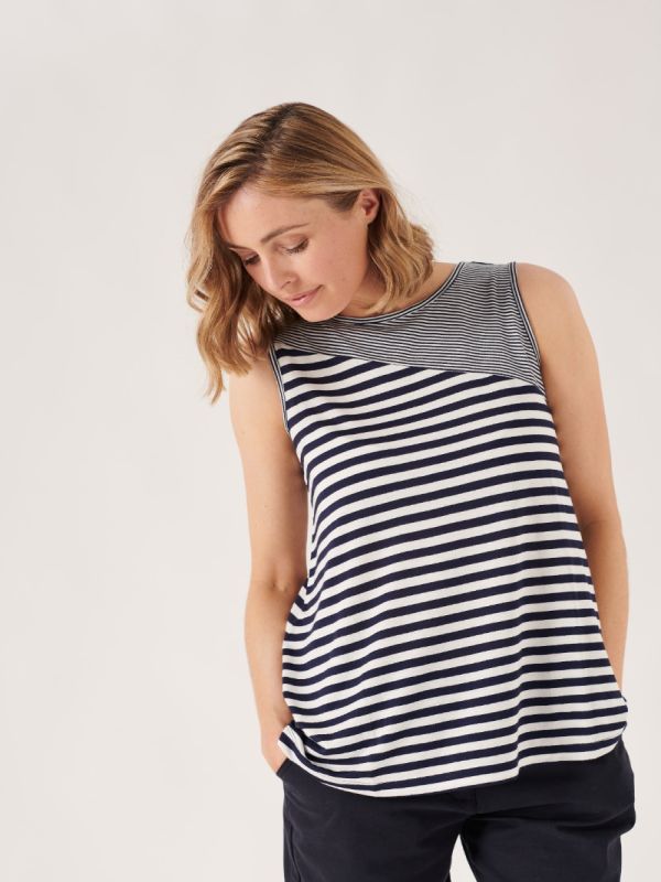 ladies stripe top, ladies stripe vest, womens top, womens stripe vest