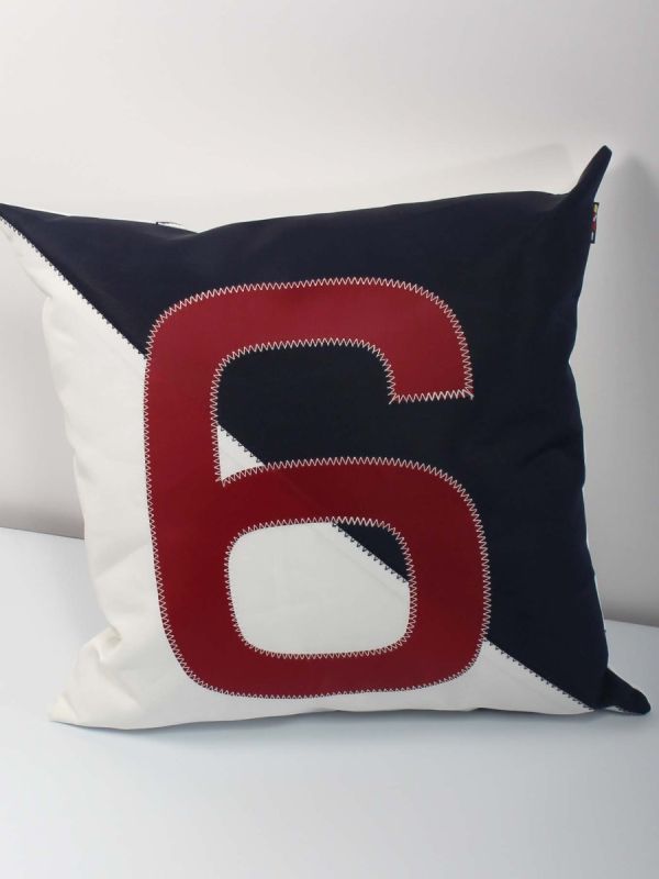 cushion, homeware, home, accessories, sail cloth, zigzag stitch, gift, x-series, navy, white, red