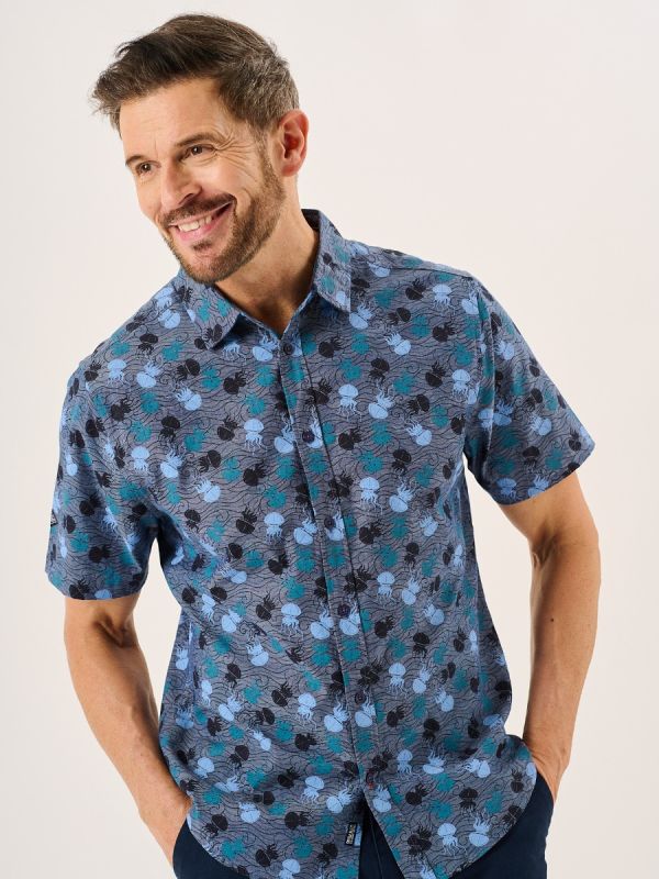 jellyfish dress shirt Skull Jellyfish Button-up Shirt: Goth Dark Art Novelty Clothing