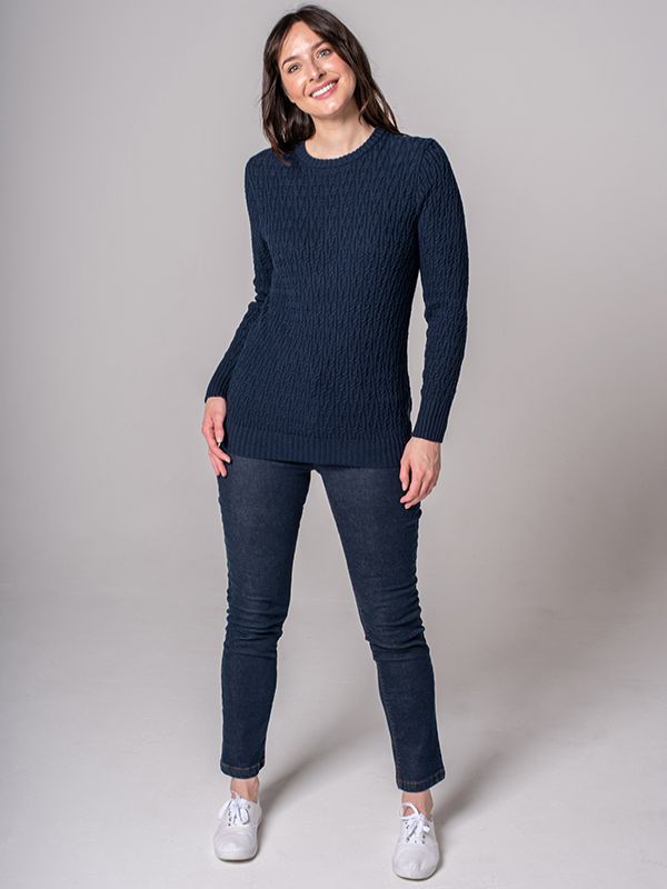 Leona Crew Neck Jumper - Dark Navy | Quba & Co Knitwear
