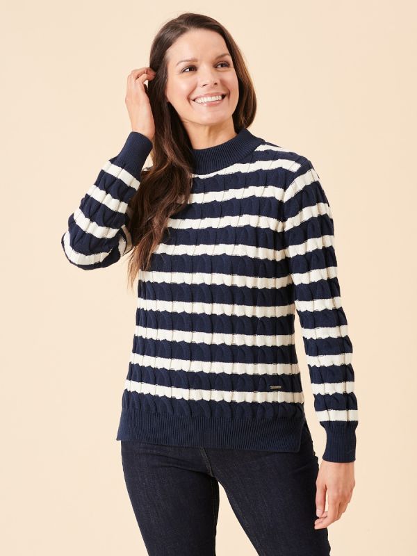 ladies stripe jumper, womens stripe jumper, stripe jumper, cable jumper, womens jumper, ladies jumper