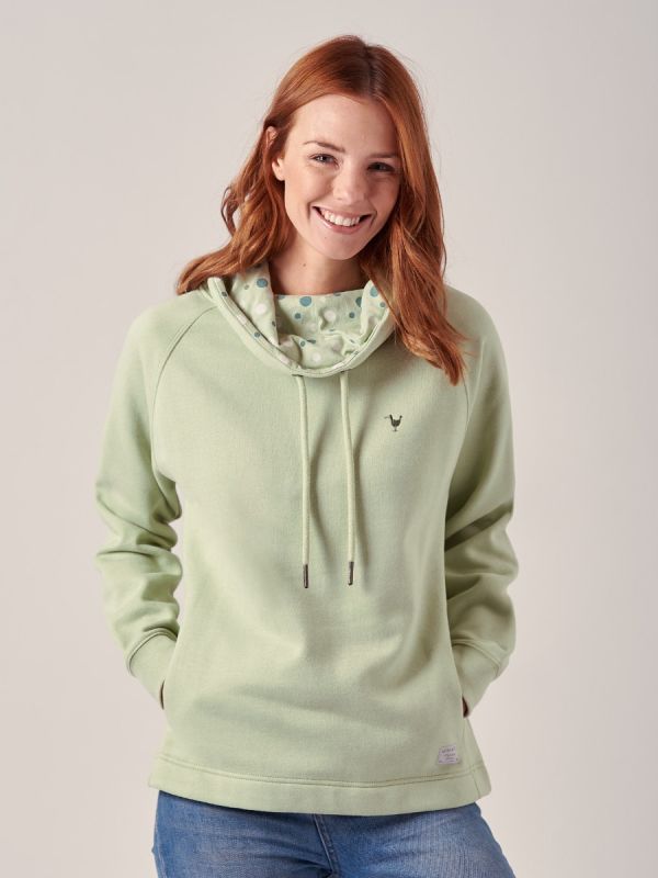 Livia SEAFOAM GREEN Cowl Neck Sweatshirt | Quba & Co