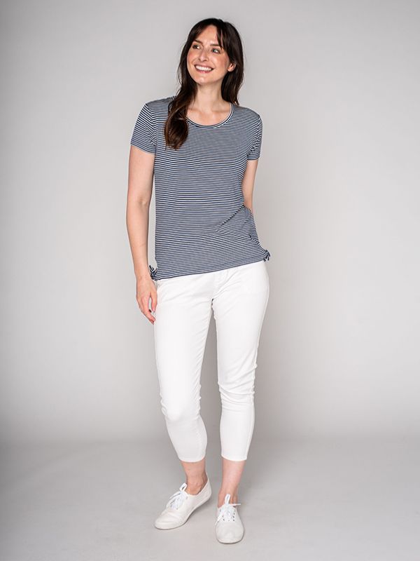 Mac Tie Hem T-Shirt - Mykonos Blue | Quba & Co