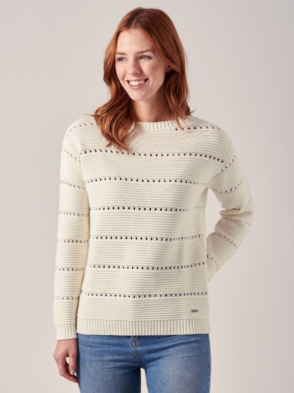 Mariana WHITE Textured Knit Jumper | Quba & Co