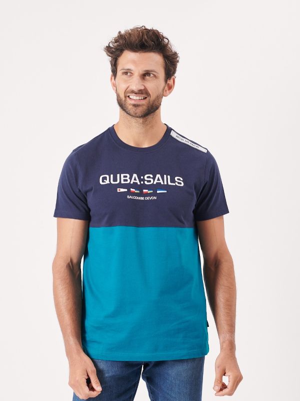 navy, teal, colour block, t-shirt, tee, top, x-series, sport inspired, sporty, graphic