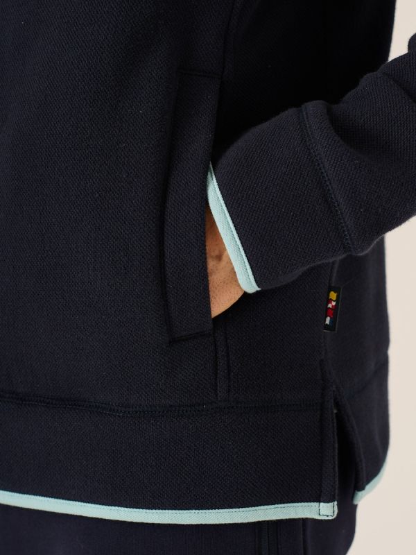 Mortun X-Series 1/4 Zip Pique Sweatshirt In Dark Navy| Hoodie