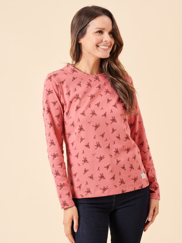 ladies t-shirt, ladies tee, womens t-shirt, long sleeve t-shirt, ladies top, womens top, blue top, puffin