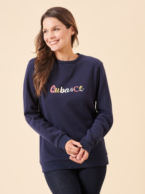 ladies sweatshirt, ladies jumper, womens jumper, womens sweatshirt, navy sweatshirt, new in, sweats
