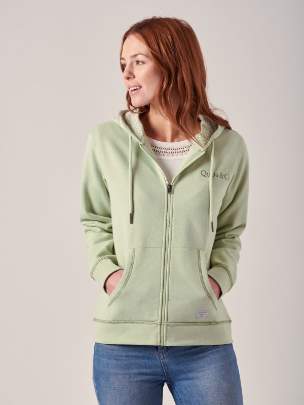 Renata SEAFOAM GREEN Full Zip Hoodie | Quba & Co