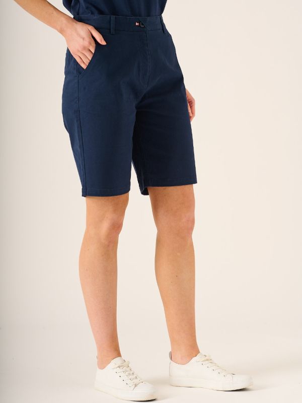 Rossy Ladies Chino Shorts In Navy | Bottoms |Quba & Co