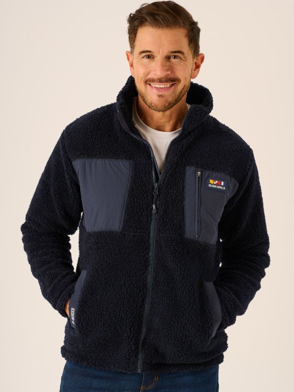 裏原系 BIGBROS ジャケット キューバ ロカビリー レーヨン Dark Navy X Series Zip Borg Jacket Seadragon | Quba & Co