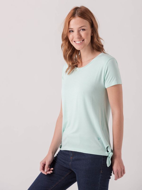 Seaholly AQUA GREEN WHITE STRIPE Side Tie Top