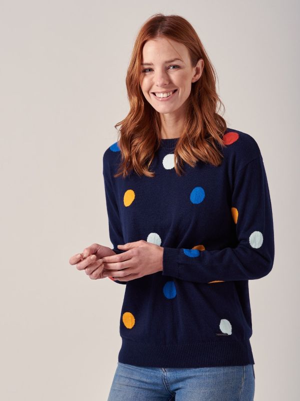 Serena NAVY Spot Jumper | Quba & Co