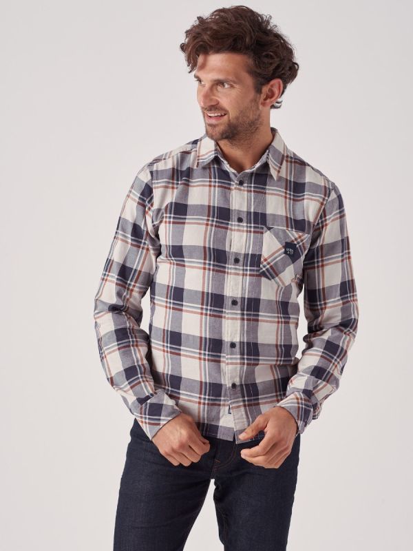 Shawin NAVY Check Shirt | Quba & Co