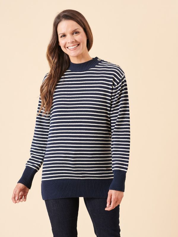 ladies jumper, ladies stripe jumper, womens jumper, womens stripe jumper, stripe jumper, knitted jumper, knitwear, ladies knitwear