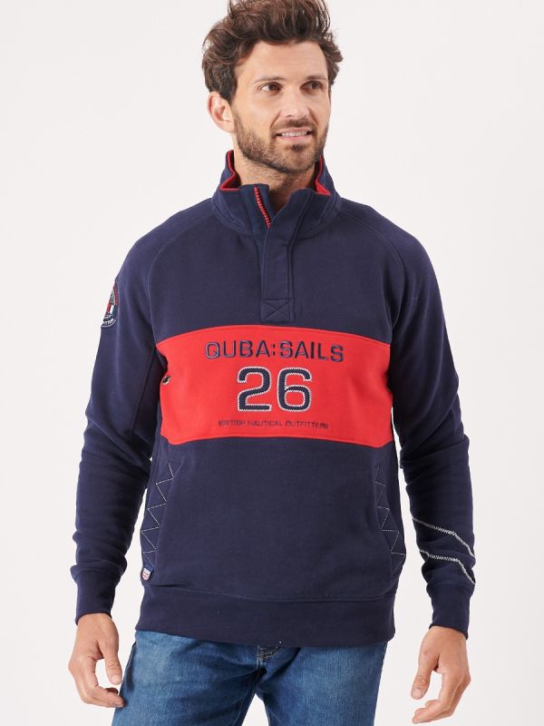 quarter zip, navy, red, x-series, contrast, sporty, sport, sweatshirt, jumper