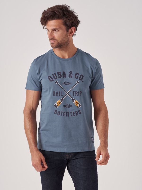 Talas BLUE Printed T-Shirt | Quba & Co 