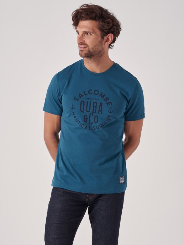 Terrace BLUE Printed T-Shirt | Quba & Co