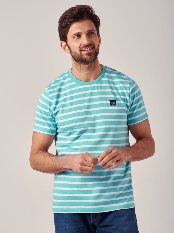 Trev BLUE Stripe T-Shirt | Quba & Co