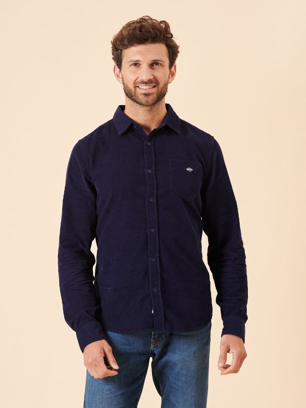 corduroy, cord, shirt, smart, casual, navy, ribbed, pocket, autumn, winter, mens