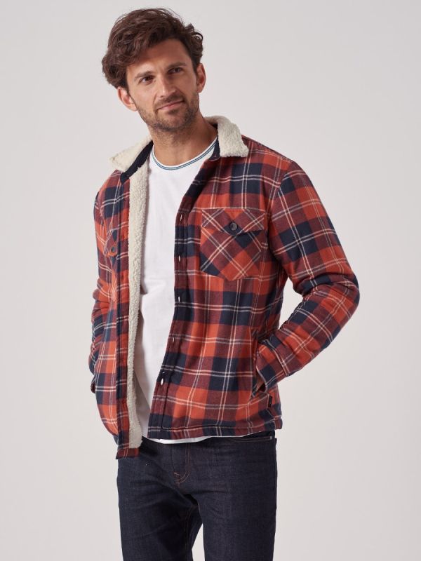 Twillingate ORANGE Check Shacket | Quba & Co