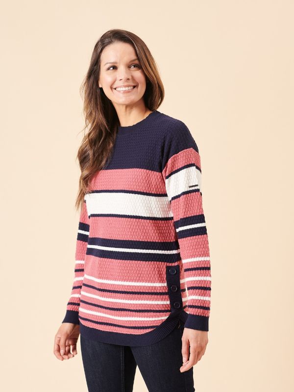 ladies knitwear, womens knitwear, stripe jumper, jumper, womens jumper, 