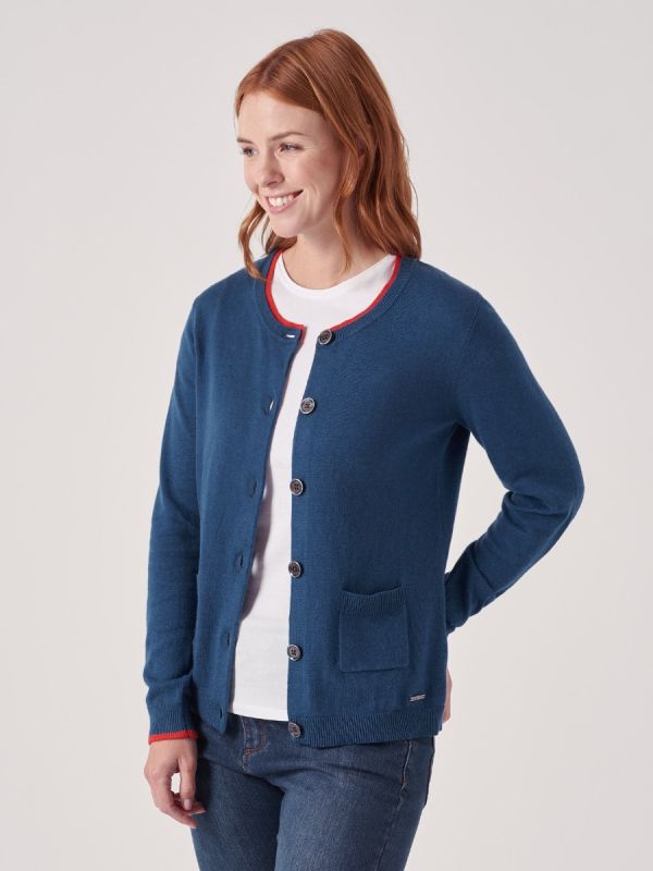 Viviette BLUE Button Cardigan | Quba & Co